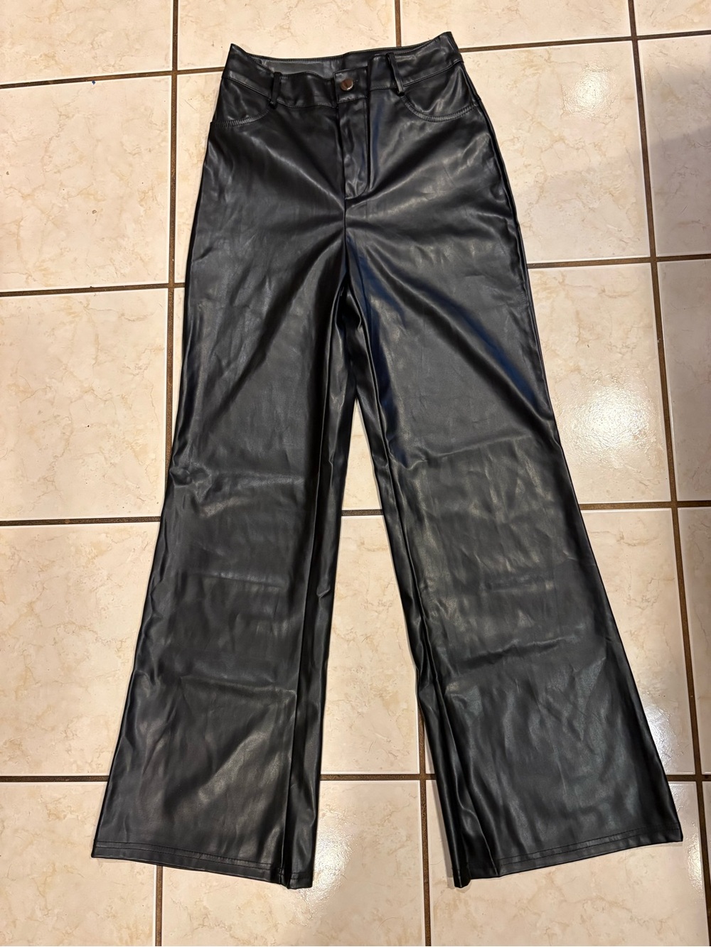 NWOT SHEIN Black Faux Leather Pants SIZE XS
